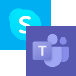 Von Skype for Business (S4B) zu Teams - Logo S4B - Logo Microsoft Teams